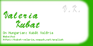valeria kubat business card