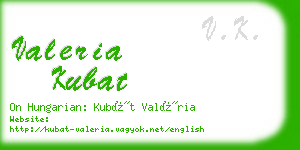 valeria kubat business card